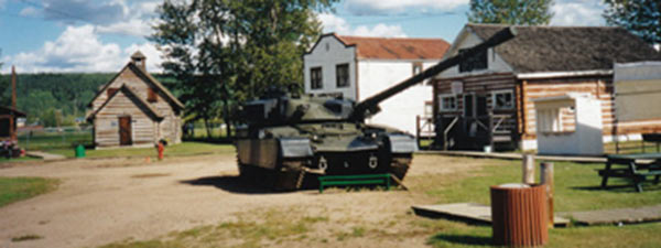 Large military tank at Heritage Park Fort McMurray.
